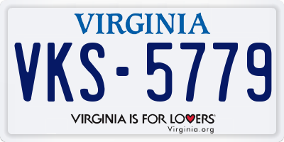 VA license plate VKS5779