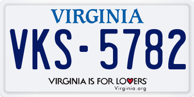 VA license plate VKS5782