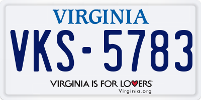 VA license plate VKS5783