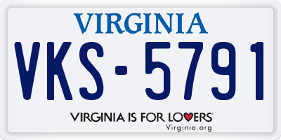 VA license plate VKS5791