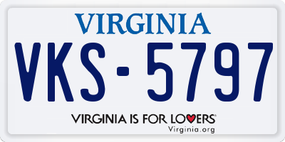VA license plate VKS5797