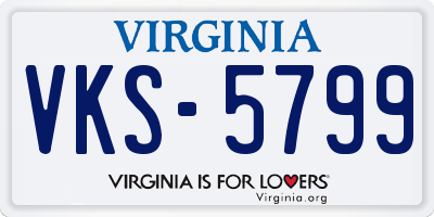 VA license plate VKS5799