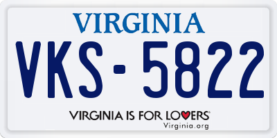 VA license plate VKS5822