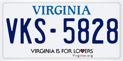 VA license plate VKS5828
