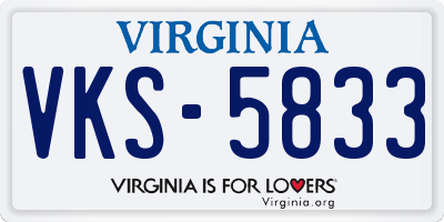 VA license plate VKS5833