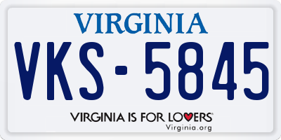 VA license plate VKS5845