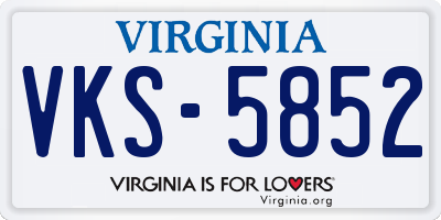 VA license plate VKS5852