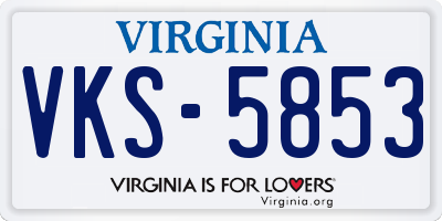 VA license plate VKS5853