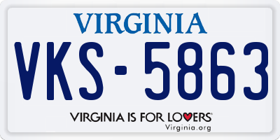 VA license plate VKS5863