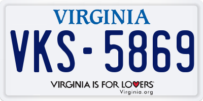 VA license plate VKS5869