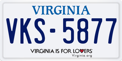 VA license plate VKS5877