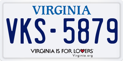 VA license plate VKS5879