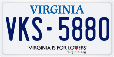 VA license plate VKS5880