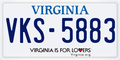 VA license plate VKS5883