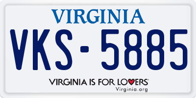 VA license plate VKS5885