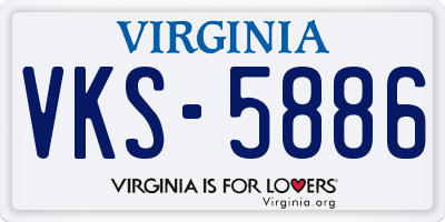 VA license plate VKS5886