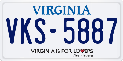 VA license plate VKS5887