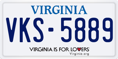 VA license plate VKS5889
