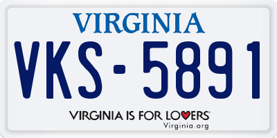 VA license plate VKS5891
