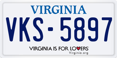 VA license plate VKS5897