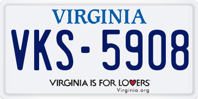 VA license plate VKS5908