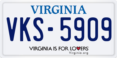 VA license plate VKS5909