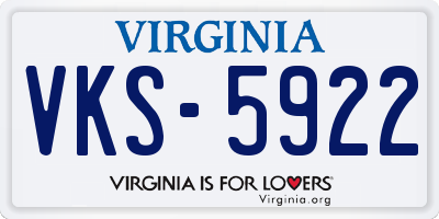 VA license plate VKS5922