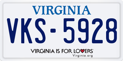 VA license plate VKS5928