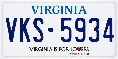 VA license plate VKS5934