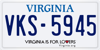 VA license plate VKS5945