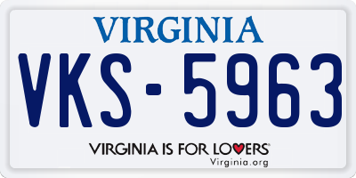 VA license plate VKS5963