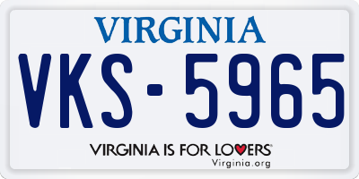 VA license plate VKS5965