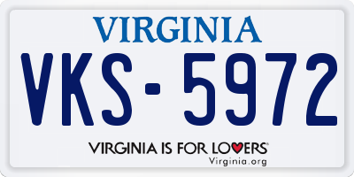 VA license plate VKS5972