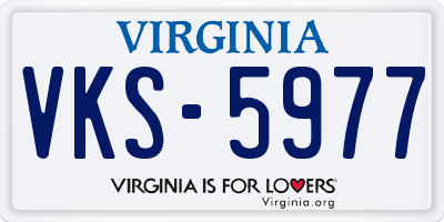 VA license plate VKS5977