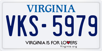 VA license plate VKS5979