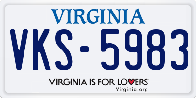 VA license plate VKS5983