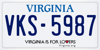VA license plate VKS5987