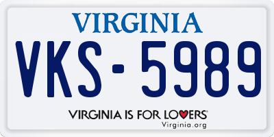VA license plate VKS5989