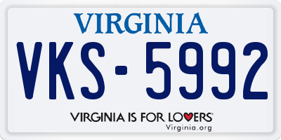 VA license plate VKS5992