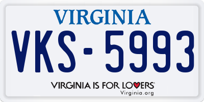 VA license plate VKS5993