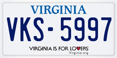 VA license plate VKS5997