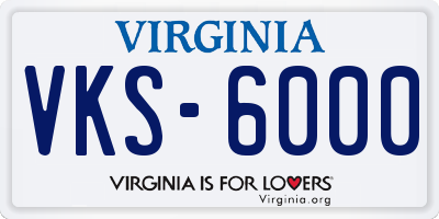 VA license plate VKS6000
