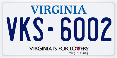 VA license plate VKS6002