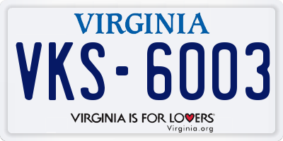 VA license plate VKS6003