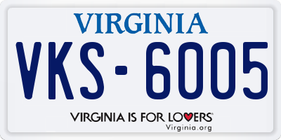 VA license plate VKS6005