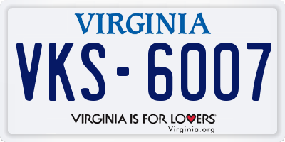 VA license plate VKS6007