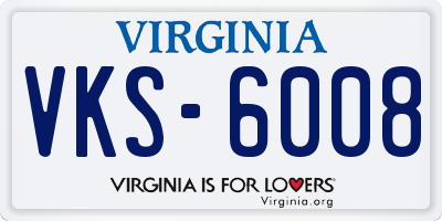 VA license plate VKS6008