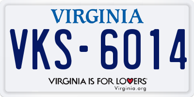 VA license plate VKS6014