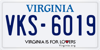 VA license plate VKS6019