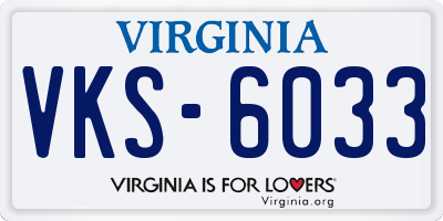 VA license plate VKS6033